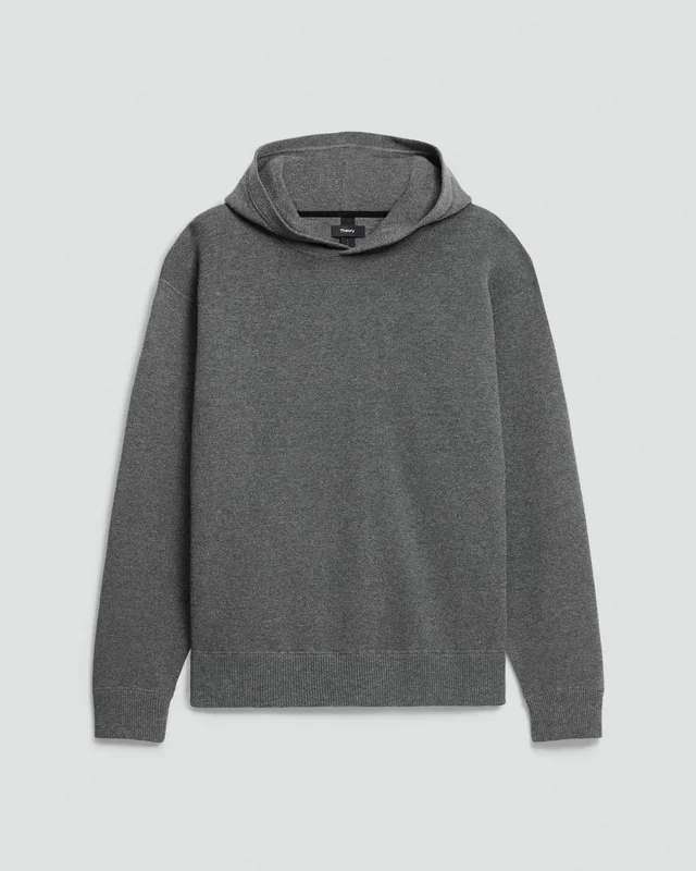 Theory Relaxed Hoodie in Light Bilen in MEDIUM GREY 62% Viscose, 38% Polyester; Exclusive Of Elastic, photo 7 of 14 from Theory
