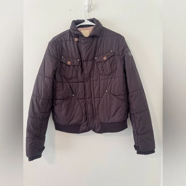 Vintage Y2k Diesel Cropped Bomber Jacket Brown Nylon Size Xl in brown|red Nylon from Poshmark