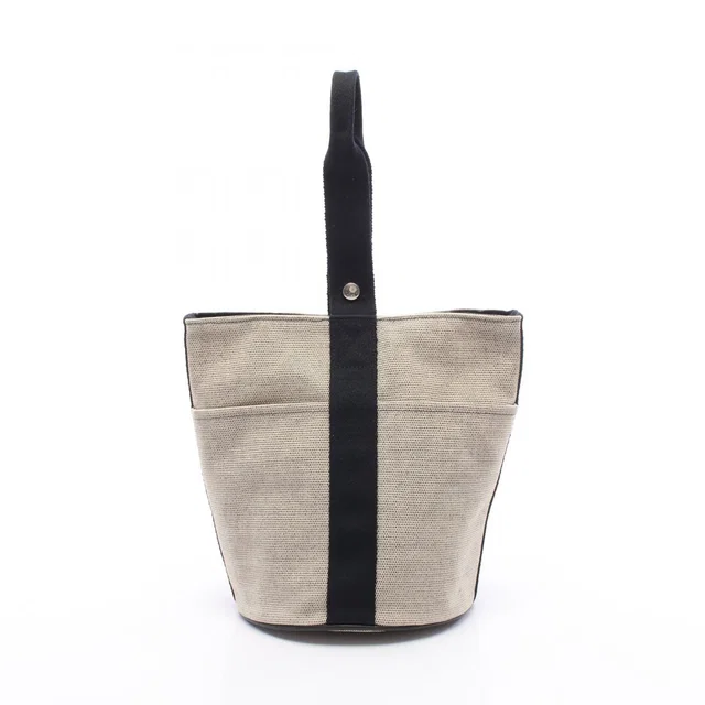 Hermès Handbag Saxo MM Ecru Black in Black from The Reluxe