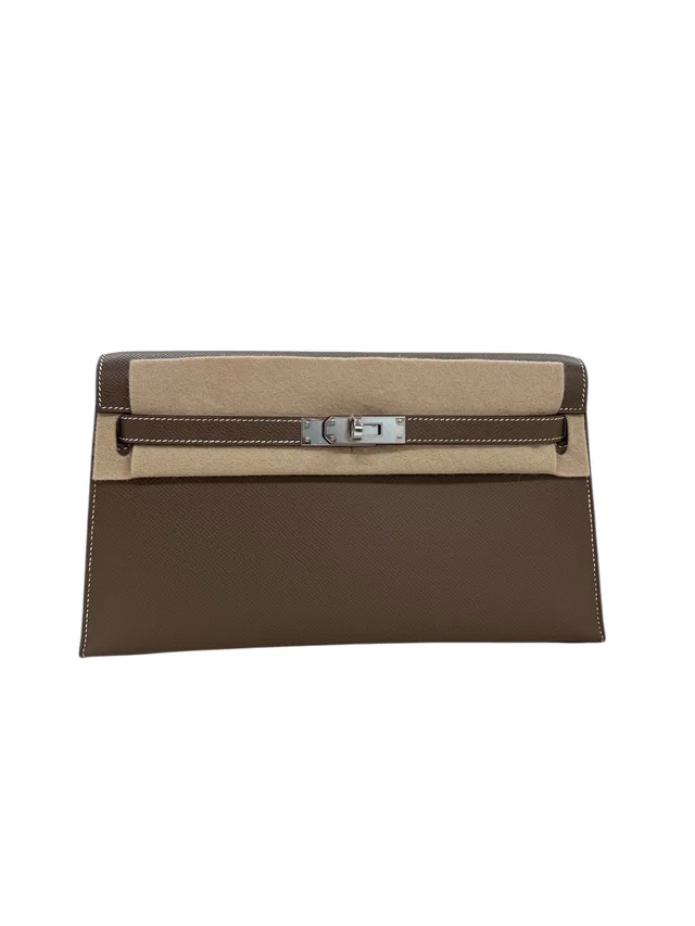 Hermès Kelly Elan Etoupe Epsom PHW #K in Taupe Epsom leather from Luxury Promise