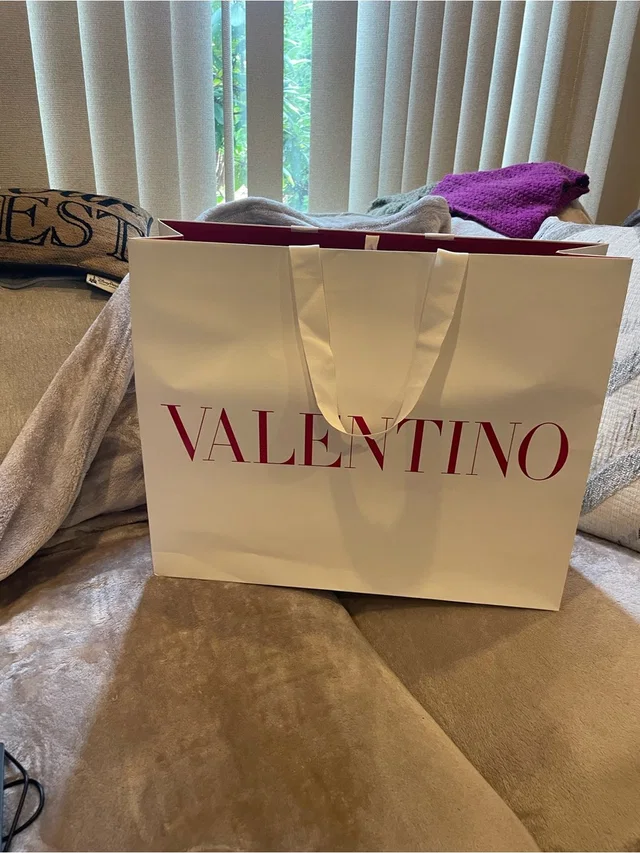 Valentino Garavani Large White Shopping Bag With Red Logo in white|red from Poshmark