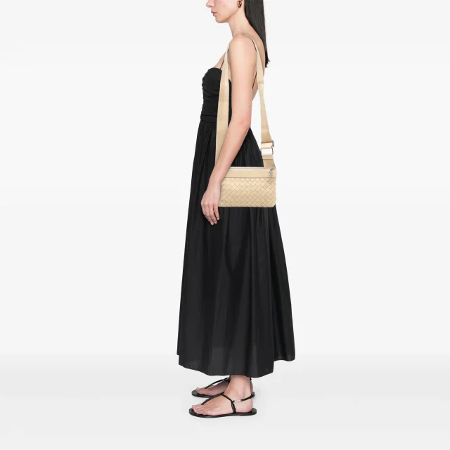 Bottega Veneta Nappa Intrecciato Double Zip Crossbody in Beige Nappa leather from Designer Revival, photo 7 of 7