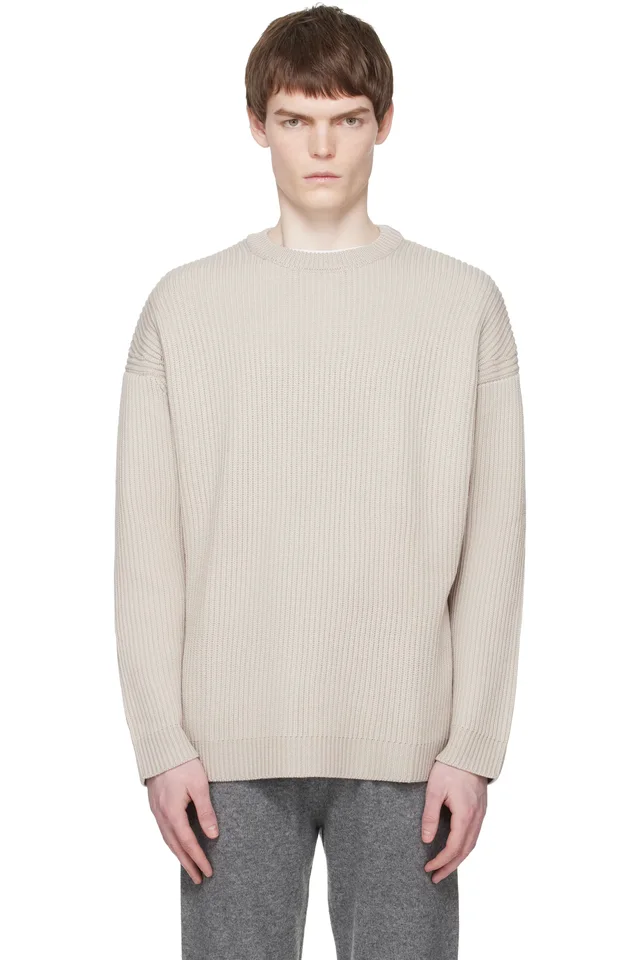 Entire Studios Beige Oversized Knit Crewneck Sweater, image 1 of 1 from SSENSE