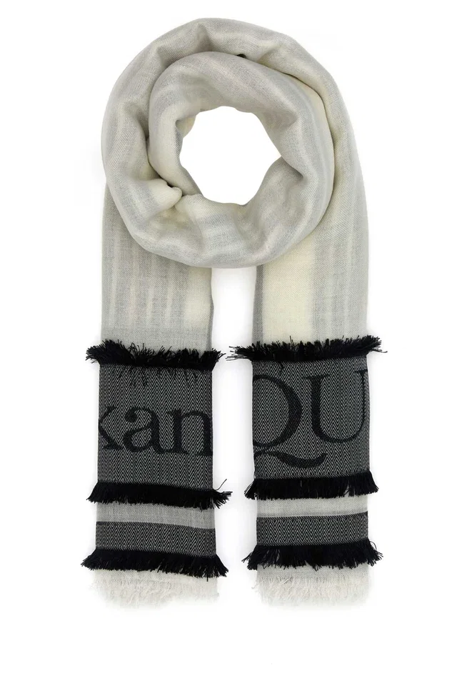 Alexander McQueen Scarf — Ivory Exterior: Wool Polyester Silk Scarfs in White Silk from HEWI