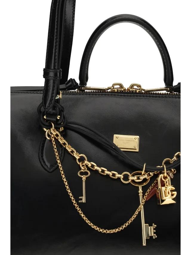 Dolce & Gabbana Vittoria Shoulder Bag — Black Calf Leather Bos Taurus; Pvc in Black Calfskin from HEWI, photo 2 of 2