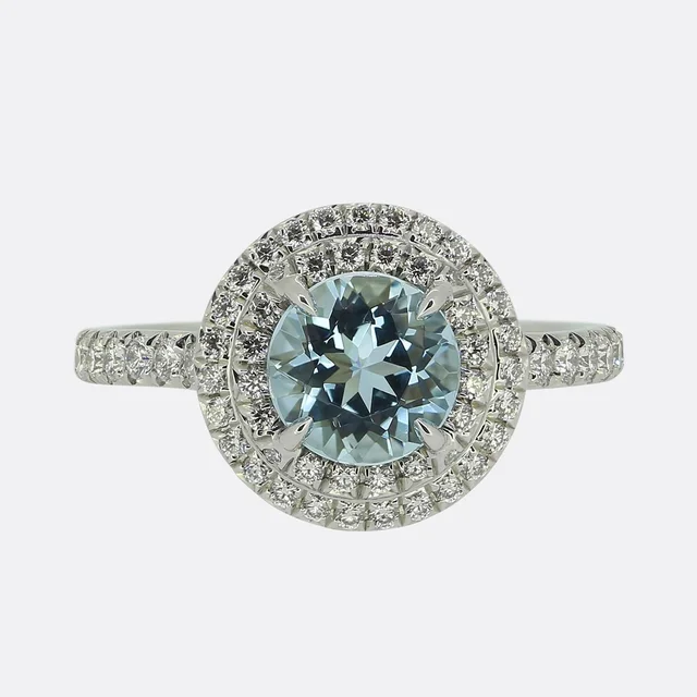 Tiffany & Co. Aquamarine and Diamond Soleste Ring from The Vintage Jeweller