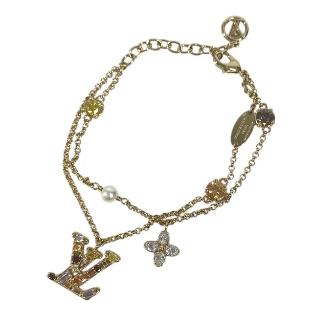 Bracelet LV Metal Strass Gold in Gold from The Reluxe