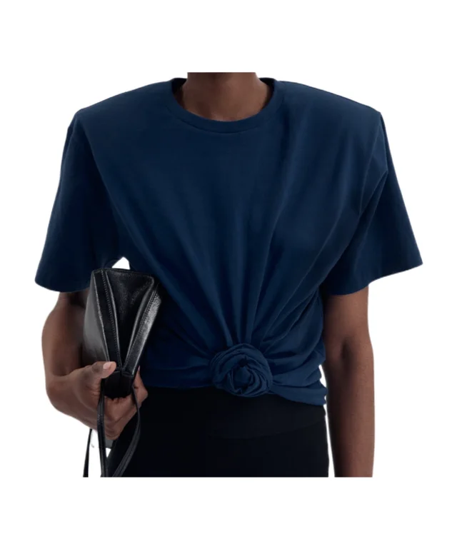 Magda Butrym Front-Knot Cropped T-Shirt, image 1 of 1 from SENSER