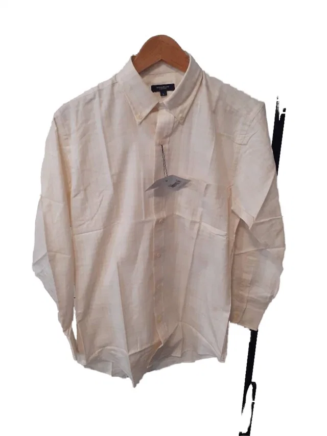Burberry Long-sleeved Patterned Shirt Off-White Size: S in White Cotton from Oxfam Online Shop