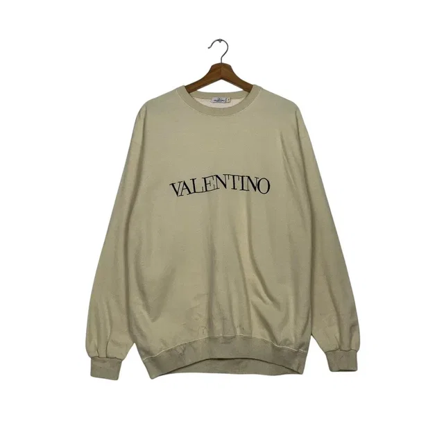 Valentino Garavani Vintage Big Logo Crewneck Sweatshirt in yellow from Grailed