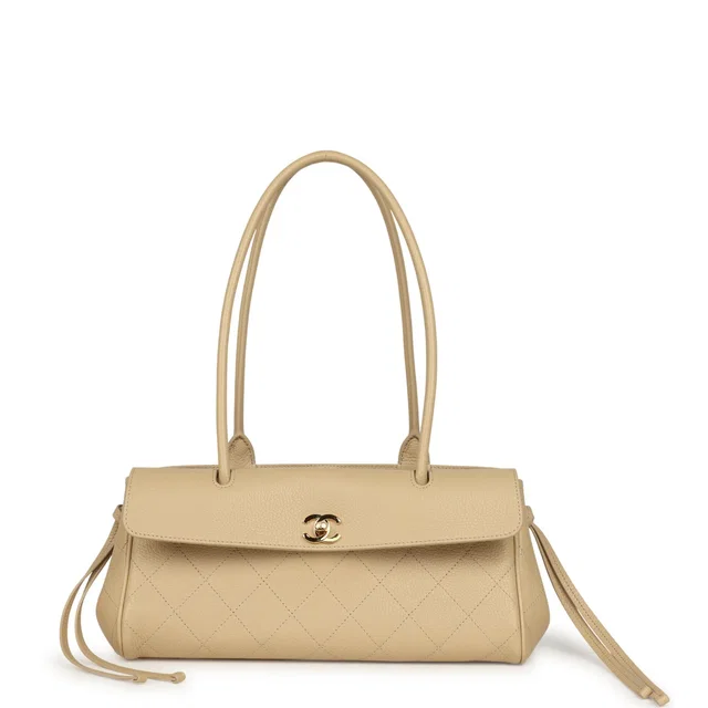 Chanel Small "Urban Essential" East West Shopping Tote Light Beige Caviar Gold Hardware in Beige Caviar leather from Madison Avenue Couture