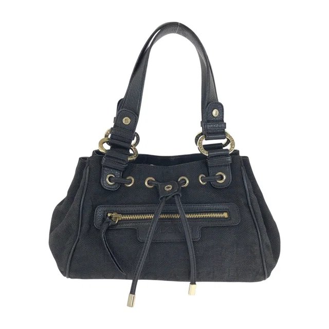 Bvlgari Logo Mania Canvas Leather Handbag in Canvas from LuxUness