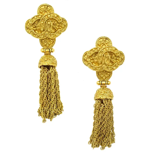 Chanel 1994 Filigree Earrings Clip-On Gold in Gold from AMORE Vintage Tokyo