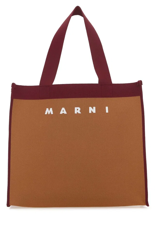 Marni Mano Tote Bag — Brown Exterior: Polyester in Brown from HEWI