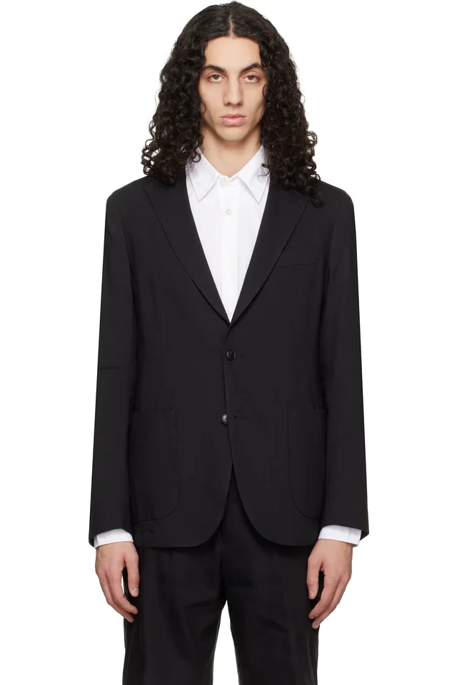 BOSS Black Slim-Fit Washable Tech Linen Blazer, image 1 of 1 from SSENSE
