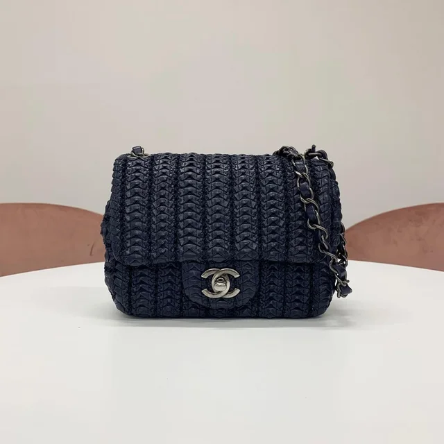 Chanel Cloche Flap CC Logo Lambskin Shoulder Bag in Lambskin from The Reluxe