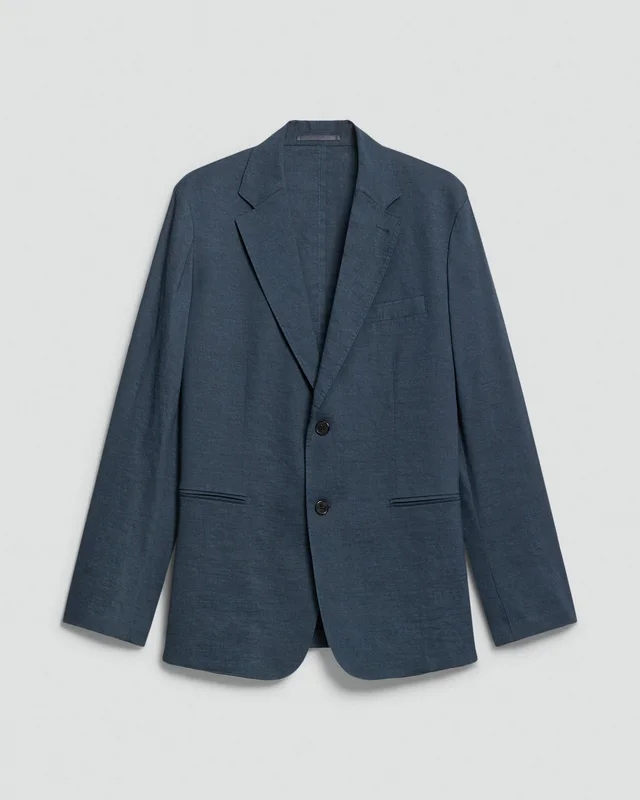 Theory Standard Blazer in Good Linen in DARK BLUE WING 62% Linen, 36% Viscose, 2% Elastane, photo 7 of 14 from Theory