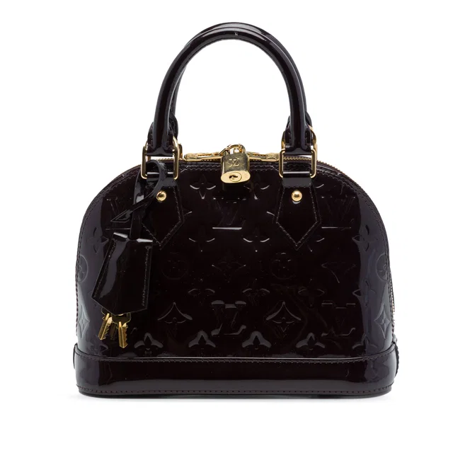 Purple Louis Vuitton Monogram Vernis Alma BB Satchel in Purple Leather from Designer Revival