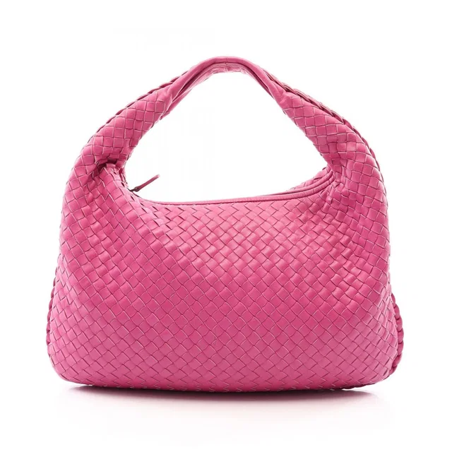 Bottega Veneta Shoulder Bag Intrecciato Pink Leather in Pink Woven leather from The Reluxe