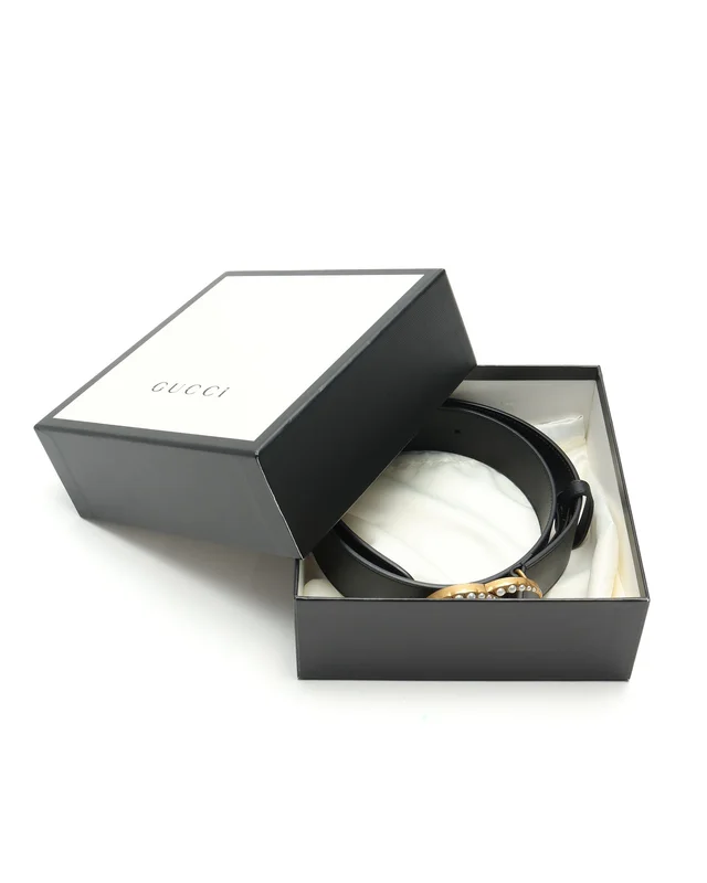 Gucci GG Marmont Pearls Belt, Size 75 in Denim from A Retro Tale, photo 2 of 2