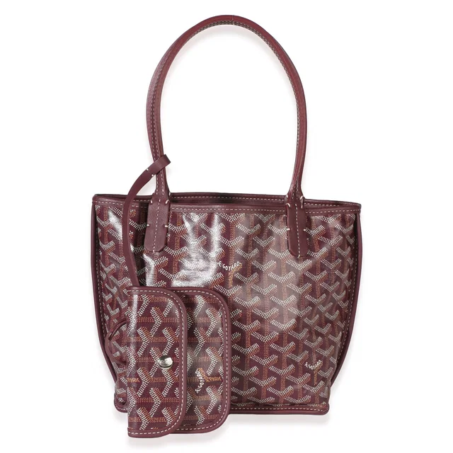 Goyard Burgundy Goyardine Canvas Mini Anjou in Burgundy Canvas from myGemma