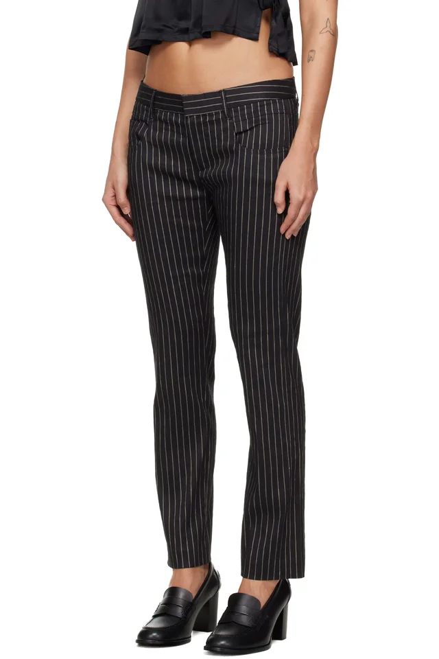 R13 Black Tailored Boy Straight Trousers, photo 4 of 5 from SSENSE