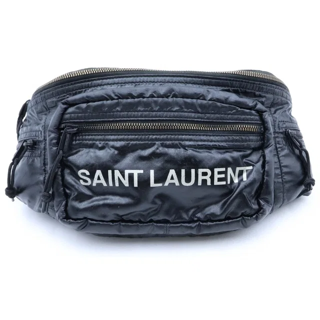 Saint Laurent Nuxx Waist Bag Black Polyester in Black from The Reluxe