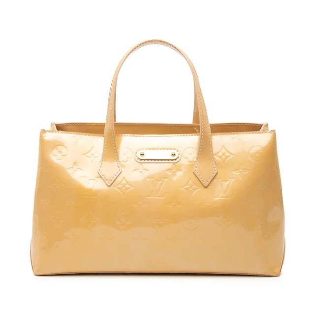 Yellow Louis Vuitton Monogram Vernis Wilshire PM Handbag in Yellow Leather from Designer Revival