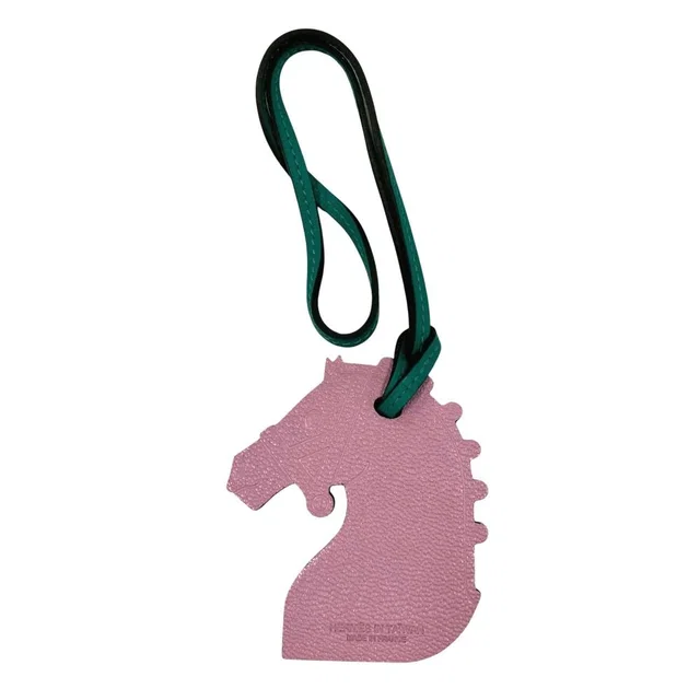 Hermès Horse Motif Leather Charm Bag Animal Green Pink in Green Leather from The Reluxe