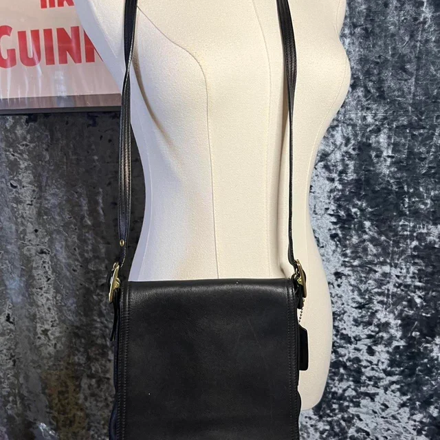 Coach Women's Crossbody bags - Black in black Leather from Depop, photo 2 of 3