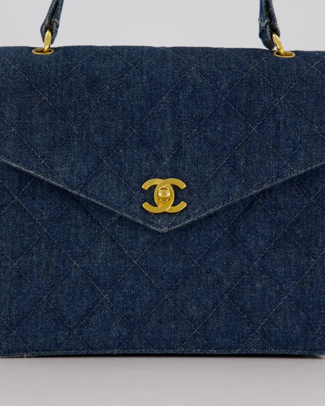 Chanel Vintage Denim Medium Top Handle Bag in Denim from Sellier, photo 13 of 18