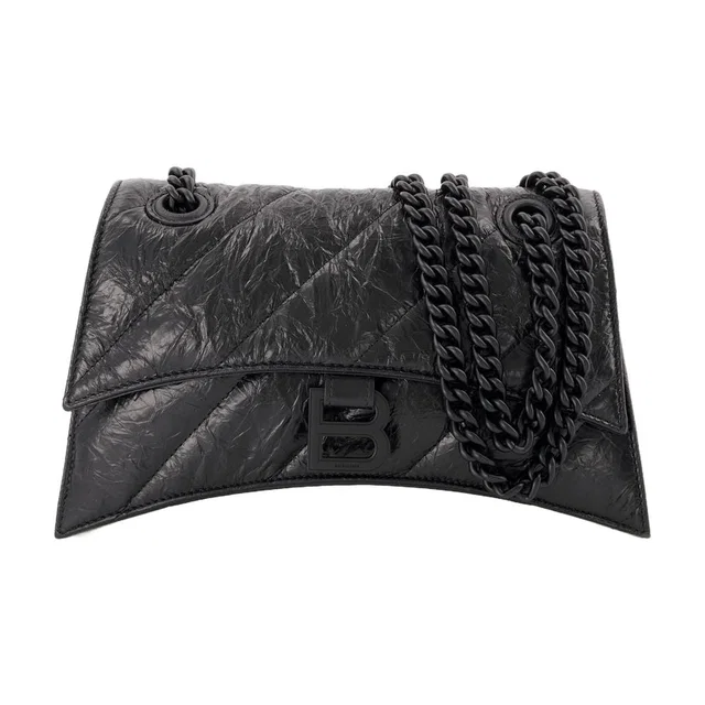 Balenciaga Crush Chain Hobo Bag — Black Calfskin in Black Calfskin from HEWI