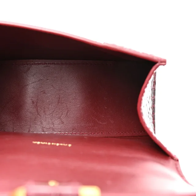 Balenciaga Shiny Calfskin Crocodile Embossed Hourglass Top Handle Bag XS Dark Red in Red Calfskin from FASHIONPHILE, photo 5 of 12