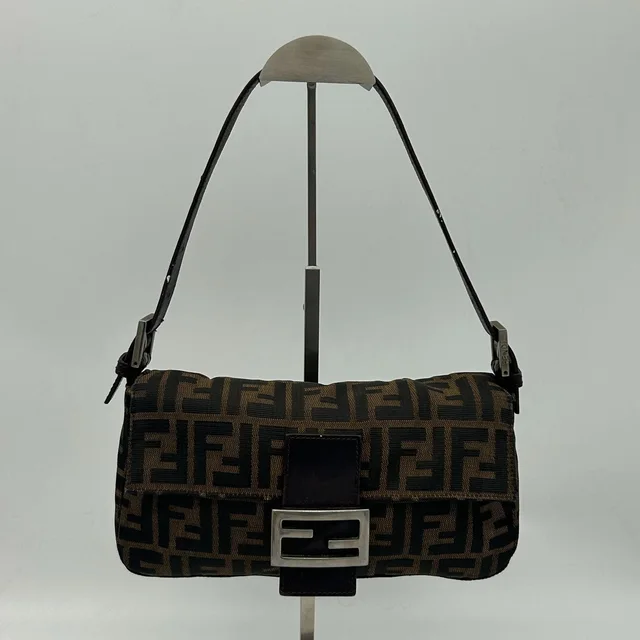 Fendi Brown Zucca Mamma Bucket Leather Shoulder Bag in Brown Leather from The Reluxe