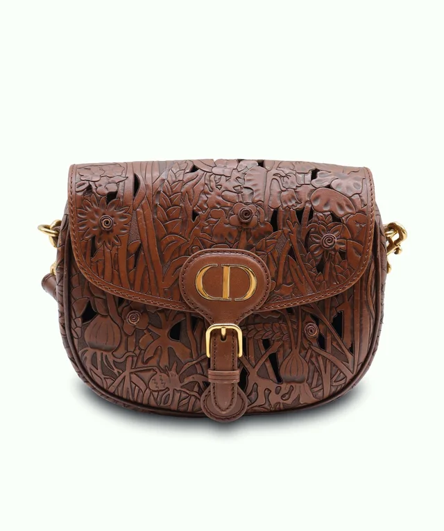 Dior Brown Floral Leather Bobby Bag in Brown Leather from Luxury Promise, photo 2 of 2