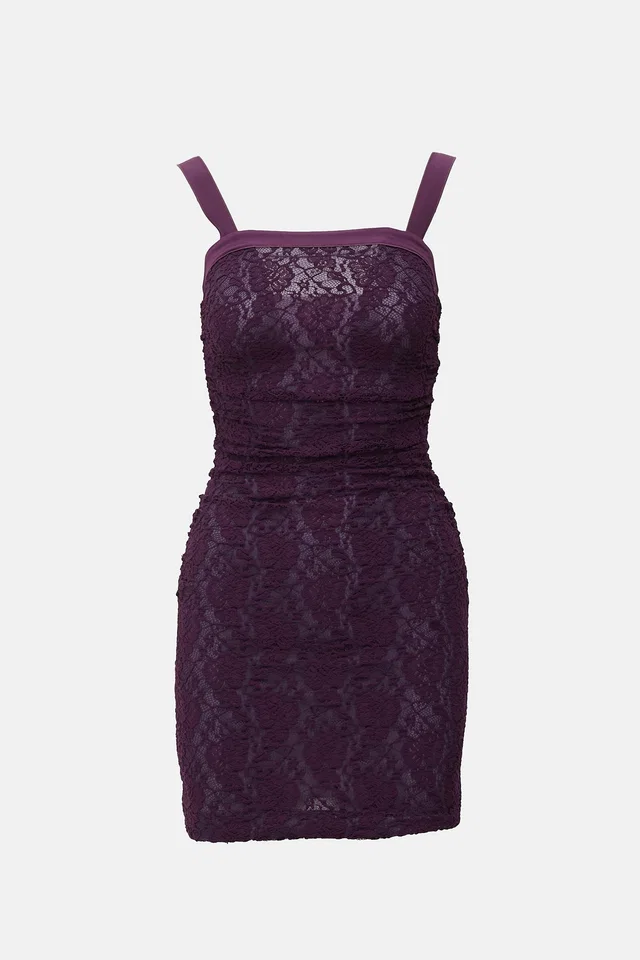 Dolce & Gabbana Lace Ruched Mini Dress in Silk from VSP Consignment