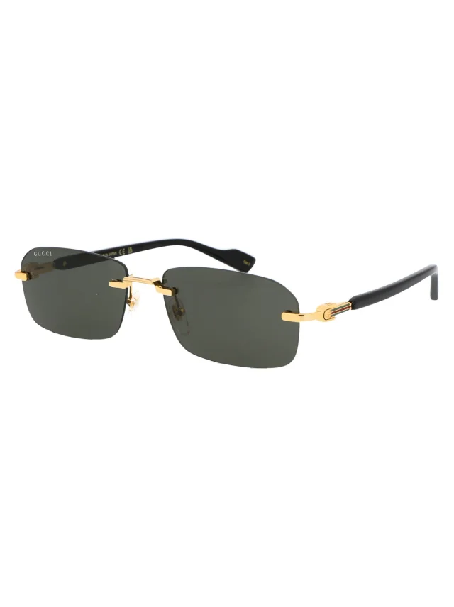 Gucci Gg1221s Rectangle Rimless Sunglasses — Gold Acetate in Gold from HEWI, photo 2 of 3