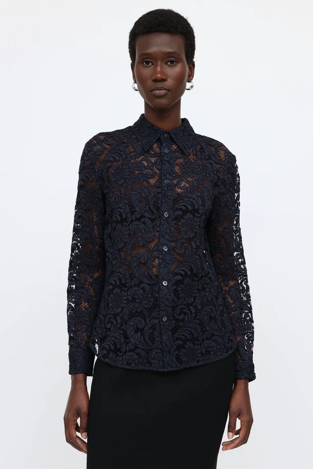 Prada Fall 2008 Sheer Lace Shirt from VSP Consignment
