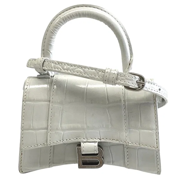 Balenciaga Hourglass Leather 2way Shoulder Bag in Leather from LuxUness
