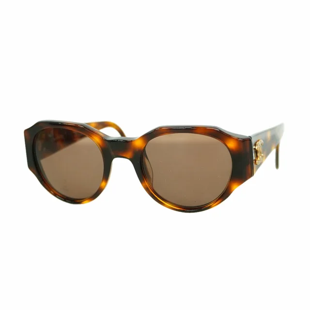 Chanel Sunglasses Acetate Brown Champagne Gold Eyewear in Brown from The Reluxe