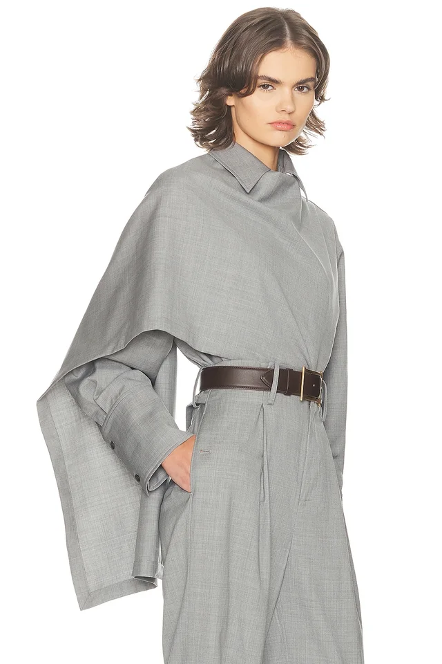 Helsa The Left Bank Layered Shirt in Grey Melange, photo 2 of 5 from REVOLVE (Canada)