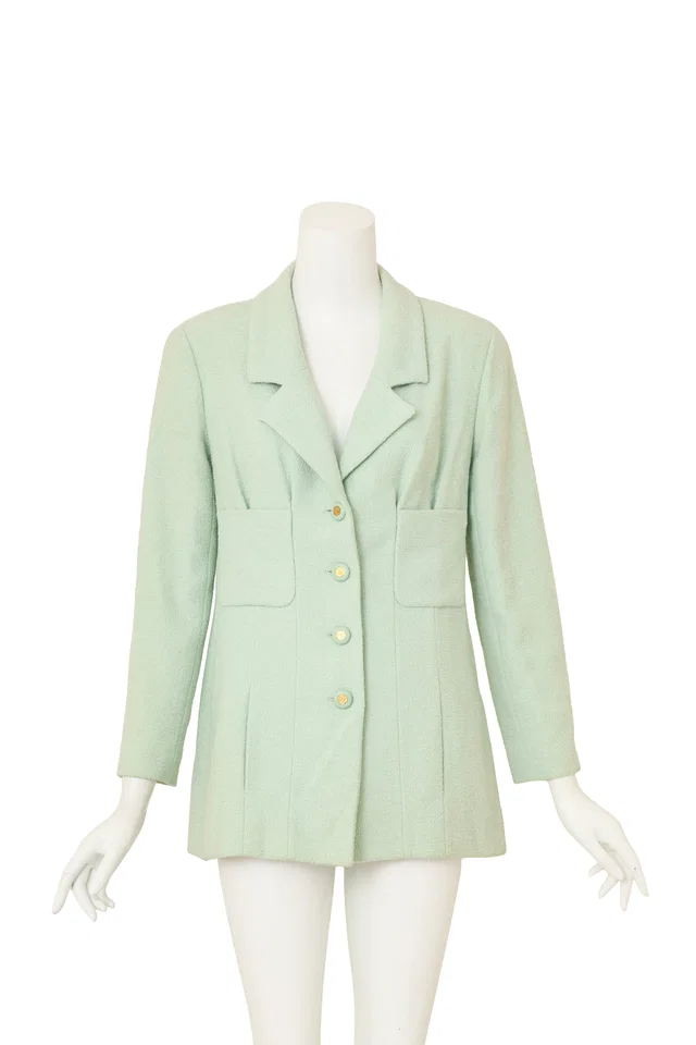 Chanel Pleated Bouclé CC Blazer in Nylon from Recess LA