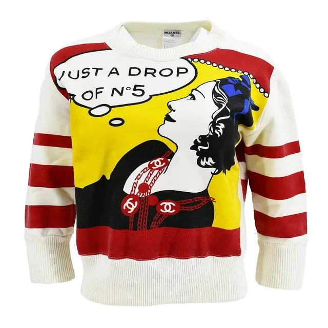 Chanel 2001 fall Mademoiselle print sweatshirt #42 in Resin from AMORE Vintage Tokyo