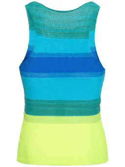 Agr Striped sleeveless t-shirt in 85% Nylon, 15% Elastane, photo 6 of 6 from LUISAVIAROMA