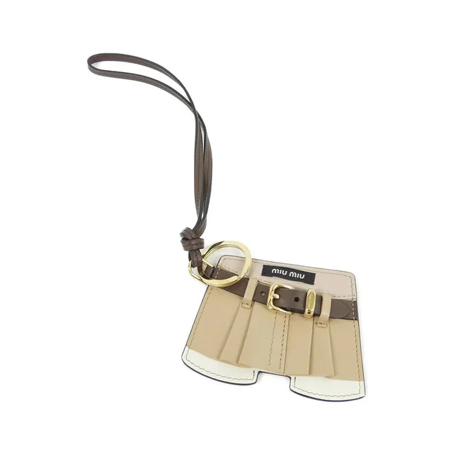 Miu Miu 5TL531 Charm in CORDA / GOLD hardware MIU SKIRT from KOMEHYO
