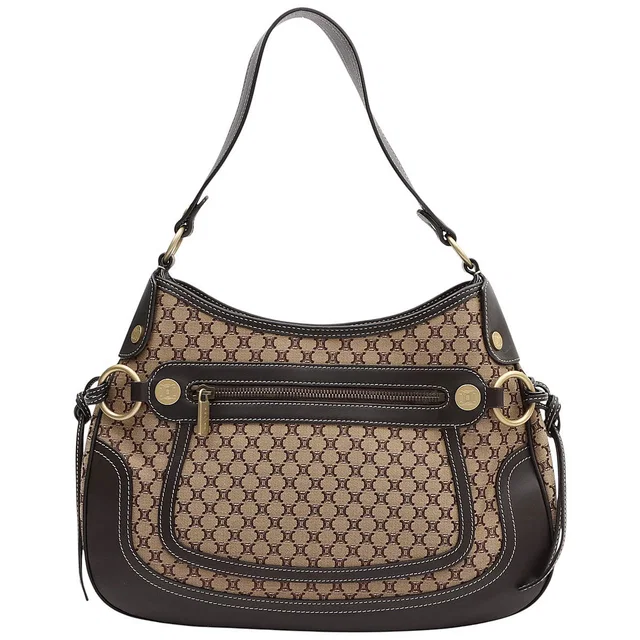 Celine Macadam Pattern One-Shoulder Bag Brown in Brown Canvas from VINTAGE QOO TOKYO
