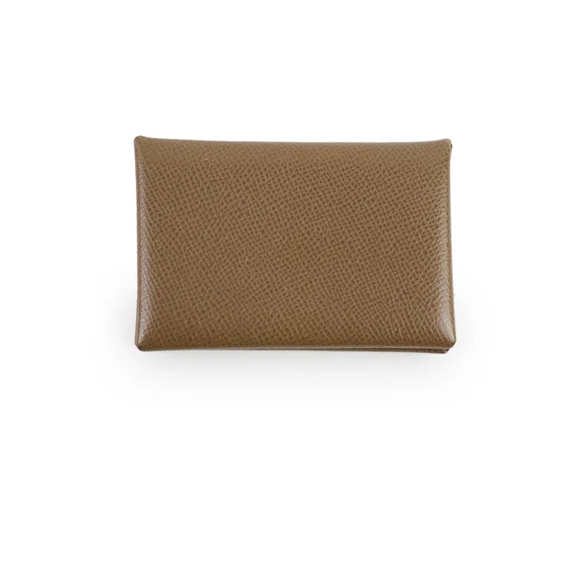 Hermès Calvi Cardholder Epsom Etoupe 2023 in Taupe Epsom leather from The Purse Affair