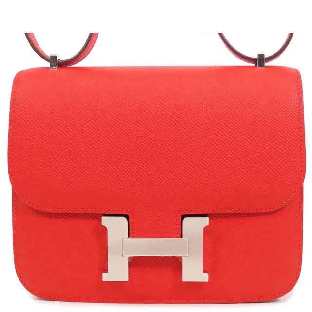Hermès Constance 3 Mini Rouge Ladue Silver Epsom Miroir Shoulder Bag in Red Epsom leather from The Reluxe