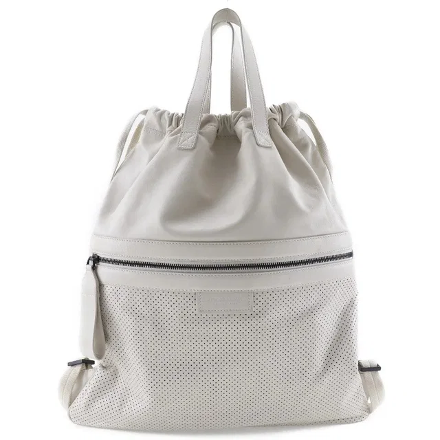 Bottega Veneta Drawstring Perforated Leather Beige Calfskin Bag in Beige Calfskin from HEWI