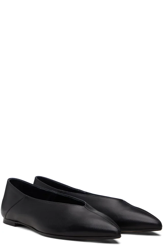 Aeyde Black Moa Pointed-Toe Flats, photo 4 of 5 from SSENSE
